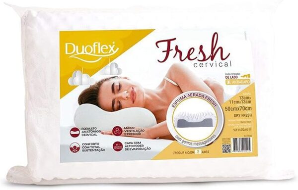 Travesseiro Duoflex Fresh Cervical - Espuma Fria para Conforto Ideal